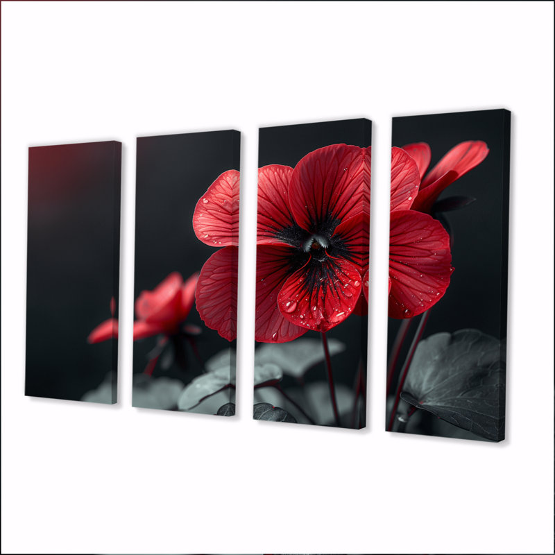 Rosser - Pansies Wall Decor Set, 28" H x 48" W