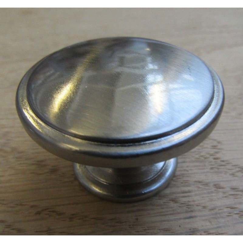 Clem 40mm Diameter Round Knob, Satin Nickel