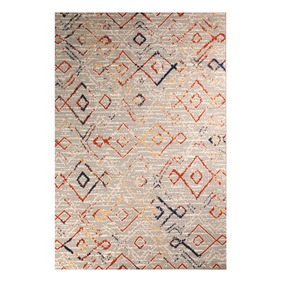 Tapis géométrique gris