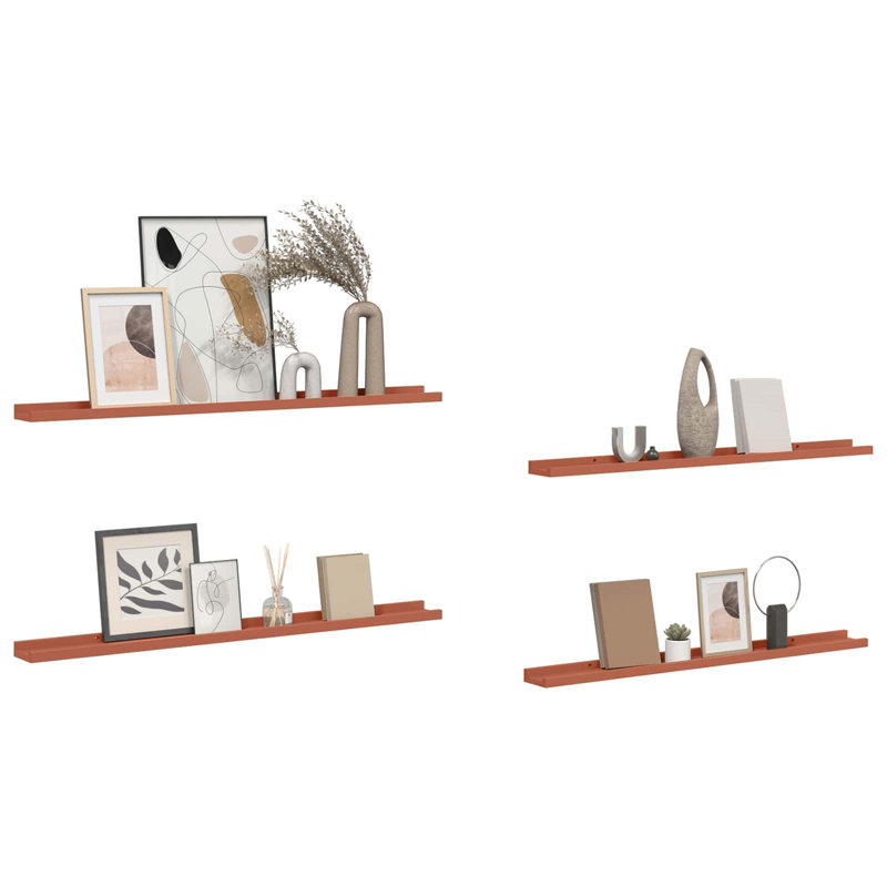 Floating Shelf, Red, 3cm H x 100cm W x 9cm D
