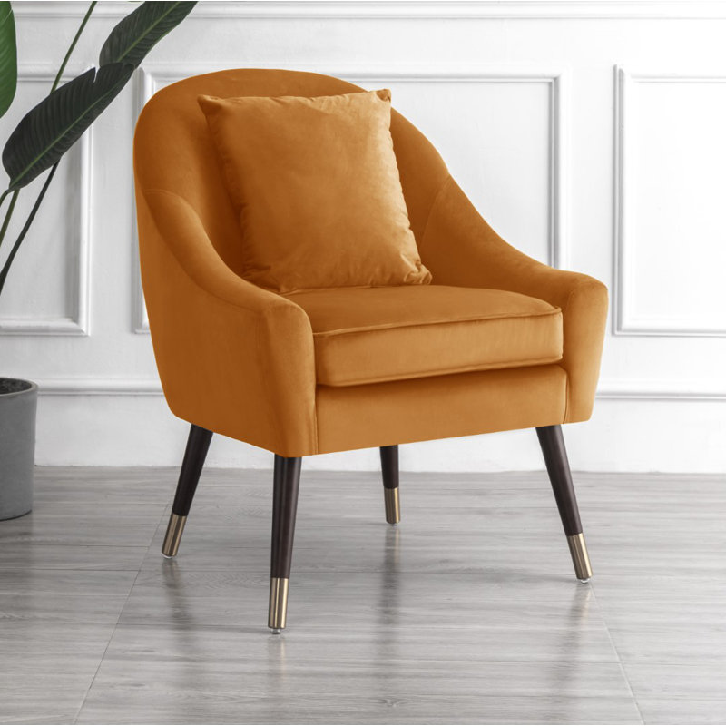 Giddings Velvet Accent Chair, Orange