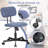 23'' Lamb Wool Armless Task Chair - Adjustable Swivel with Tufted Back-194758907-194758900