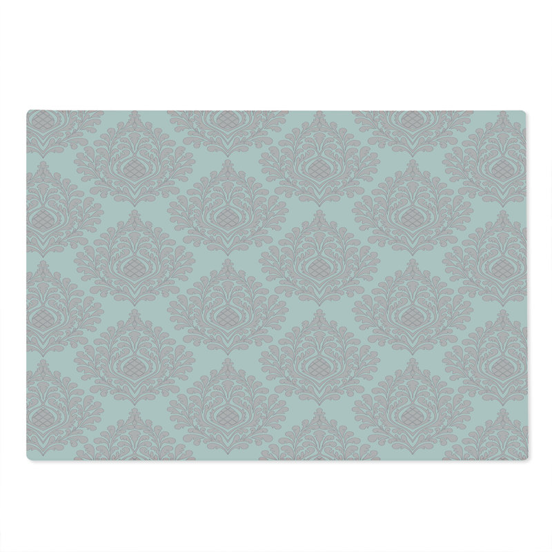 Ambesonne Damask Cutting Board Large Size Pink Victorian Pattern White Pink