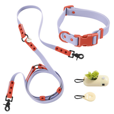 Luna 8FT Adjustable 6-in-1 Waterproof Hands-Free Leash and Collar with LED Flashlight