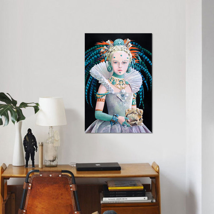 « regina maya », impression sur toile, H 18 po x l 12 po x P 1,5 po, Toile tendue, Pas de tapis