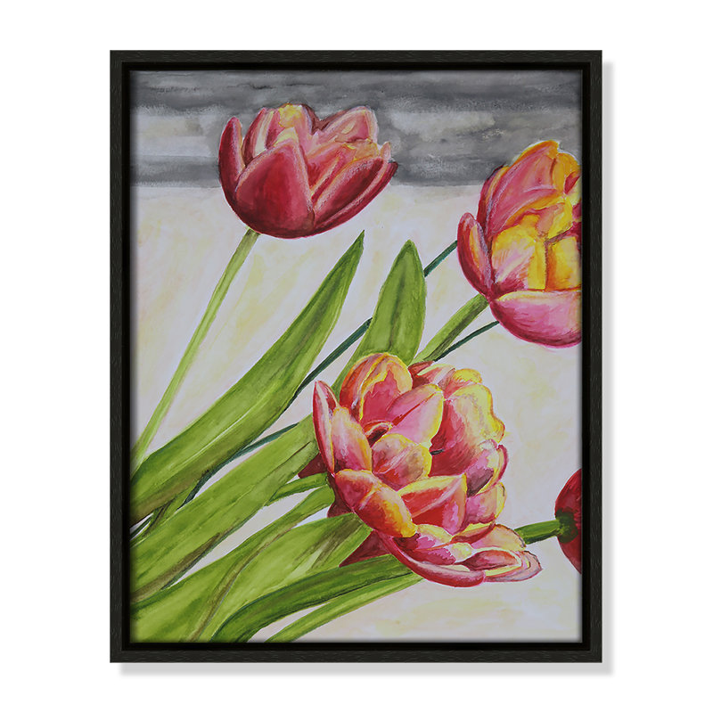 Reproduction de tulipes par Mike Ragan pour , Espresso, H 15,5 po x l 12,5 po