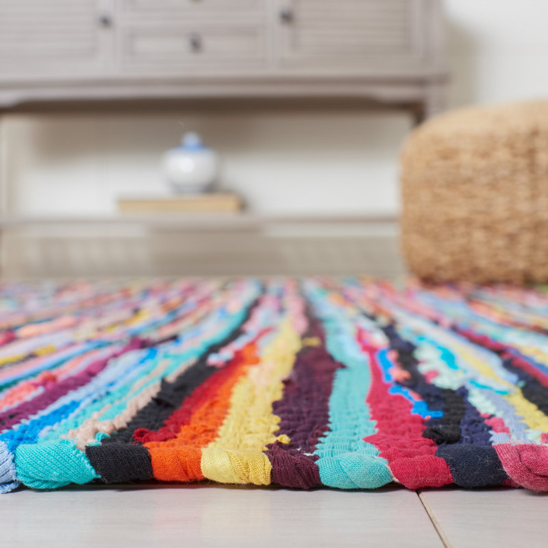 Samaniego Rug Hand Woven Cotton Abstract Rug, Runner 2'3" x 8'