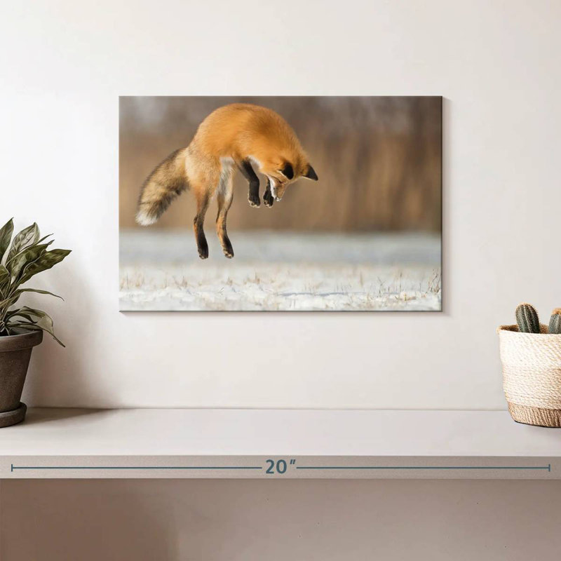 Jumping Red Fox, 8" H x 12" W