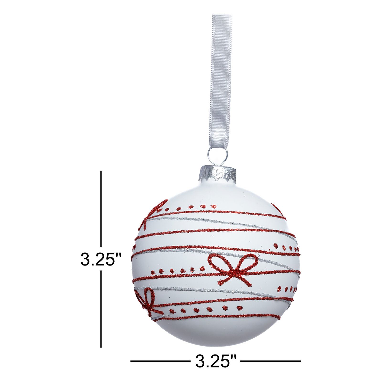 Glass Bauble, 3.25" H x 3.25" W x 3.25" D