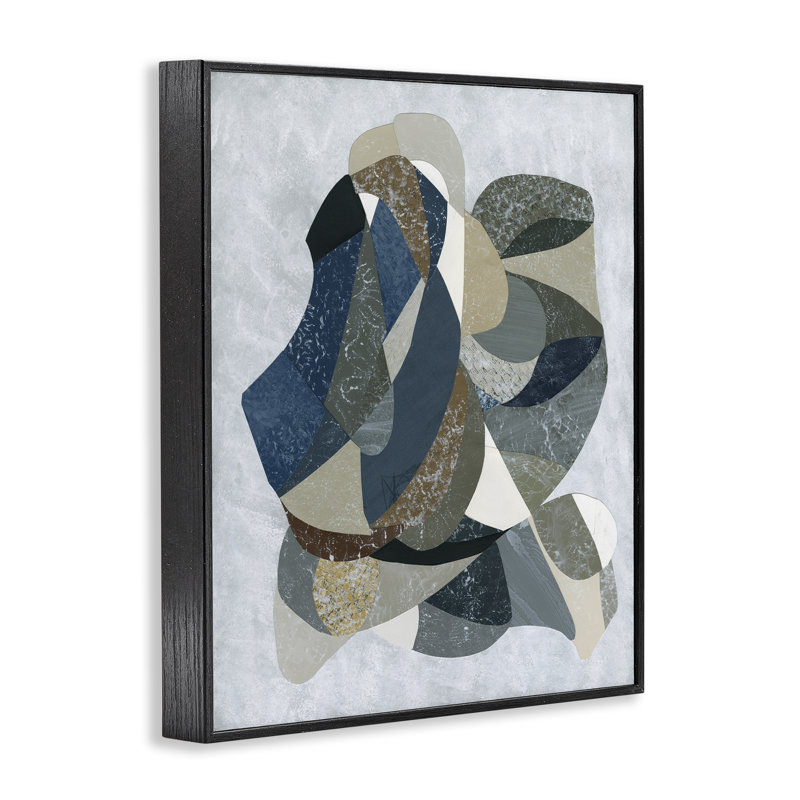 Giclée encadrée de formes géométriques entrelacées, design par Coco Good, H 14 po x l 11 po, Giclée encadrée noir minuit