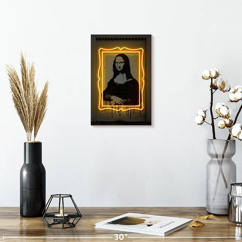 Leisha Mona Lisa illuminée, H 12 po x l 8 po
