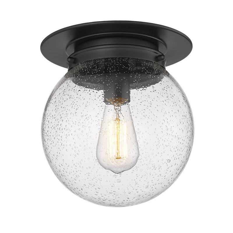 Torreys 1 Light Flush Mount, H 10,5 po x l 9 po x P 9 po, Noir mat