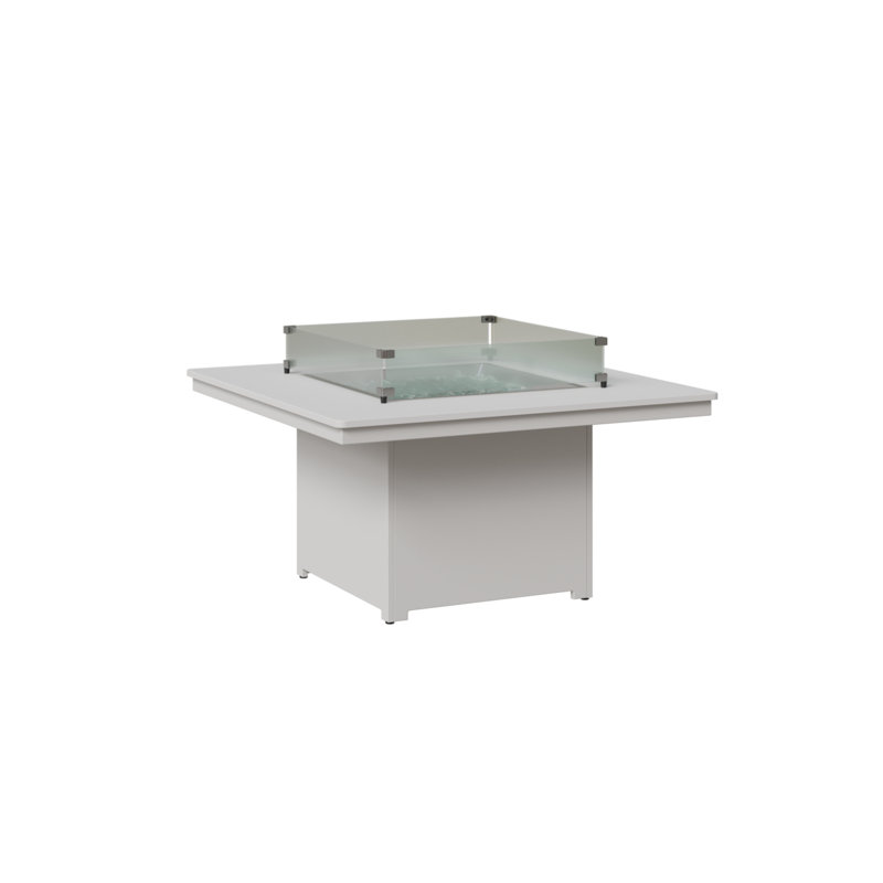 Berlin Gardens Numa Square Fire Pit Table, Matte White