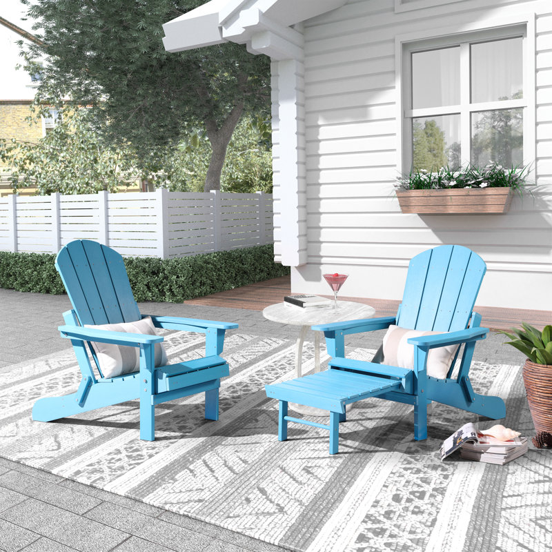 Chaise Adirondack pliante Hurley Morphew, Bleu turquoise