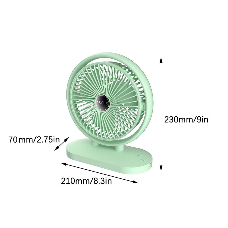 Petit ventilateur silencieux à double support 9 pouces Kondieu Silent, Green