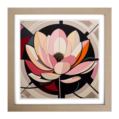 Lotus Flower Constructivism - Framed Print