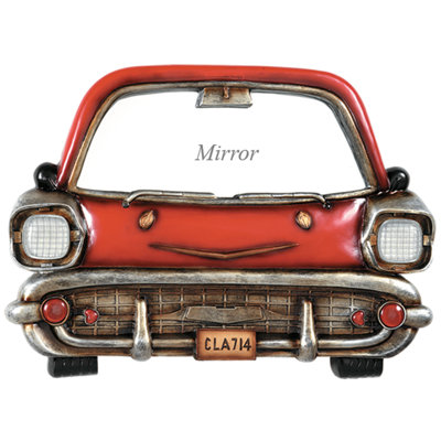 PUB Signe rouge voiture avec miroir