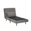 Fauteuil-lit moderne en velours pliable avec passepoil - dossier réglable à 3 positions, se convertit en lit en 10 secondes, comprend un oreiller et un canapé-lit gris pour économiser de l'espace-342583055