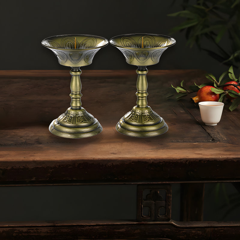 Metal Tabletop Pillar, Antique Color, 3.3" H x 2" W x 0.5" D