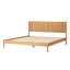 Lit plateforme en bois massif Asho avec tête de lit en roseau-364890653-364890652