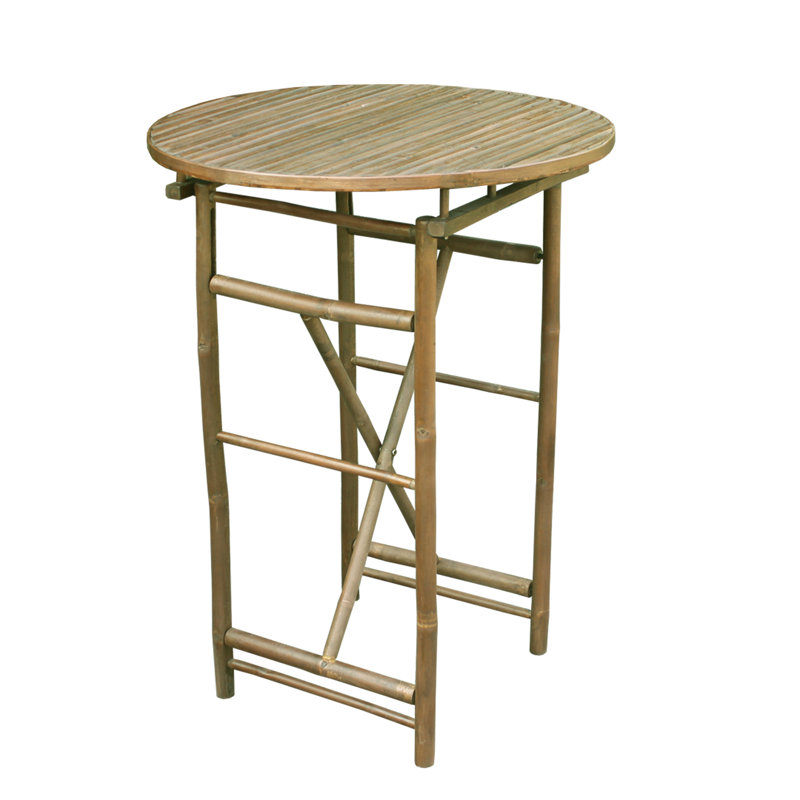 Haxtun Round Folding Outdoor Bar Table , 29.5'' in. W 29.5'' in. D, Brown