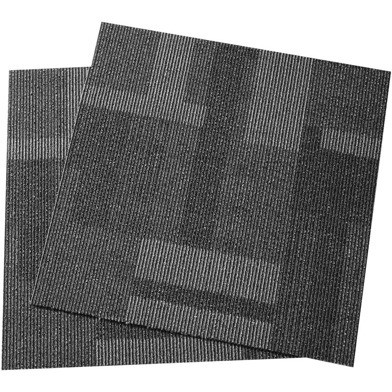 24'' W x 24'' L Textured Cut And Loop Polypropylene Plastic Carpet Tile, Grey