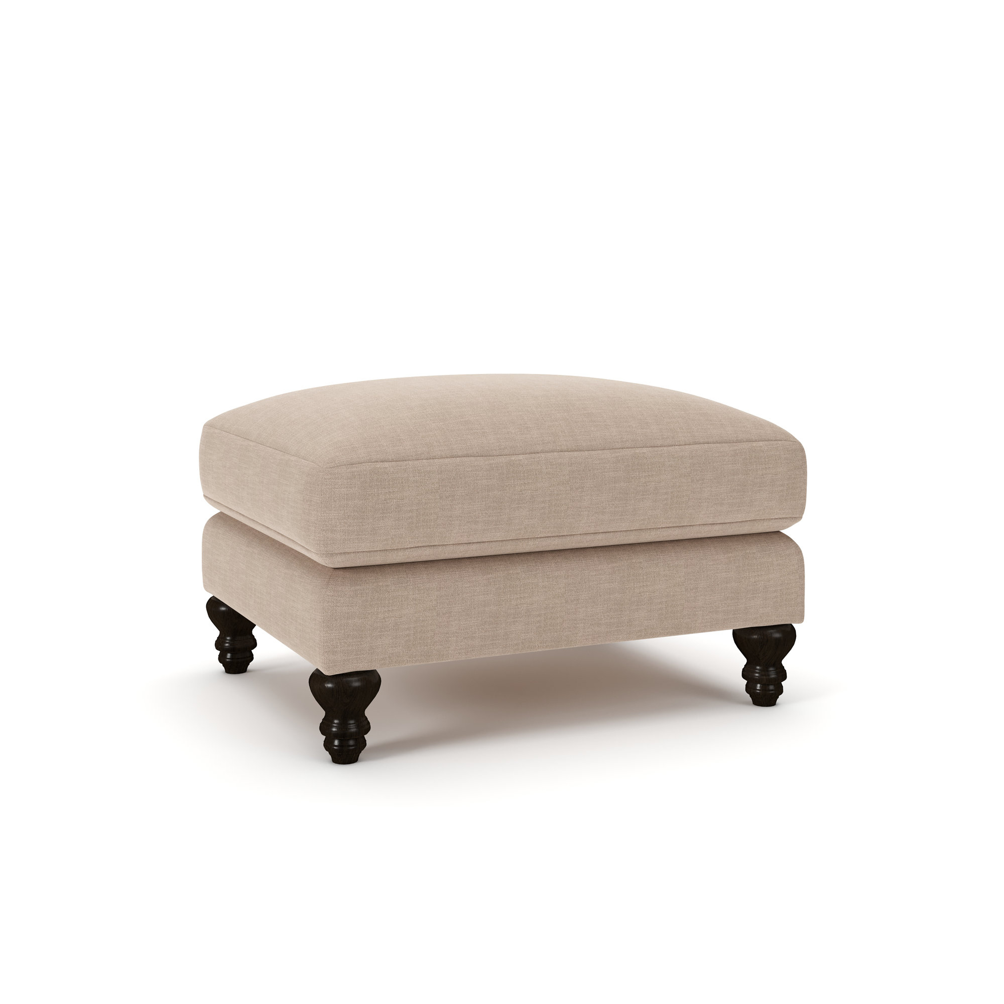 Walters Upholstered Ottoman, Conversation Linen Basketweave