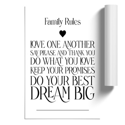Family Rules - Frameless Print