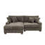 Canapé modulaire rembourré 2 pièces en chenille de couleur chameau avec accoudoirs et coussins décoratifs-698229798-698229799