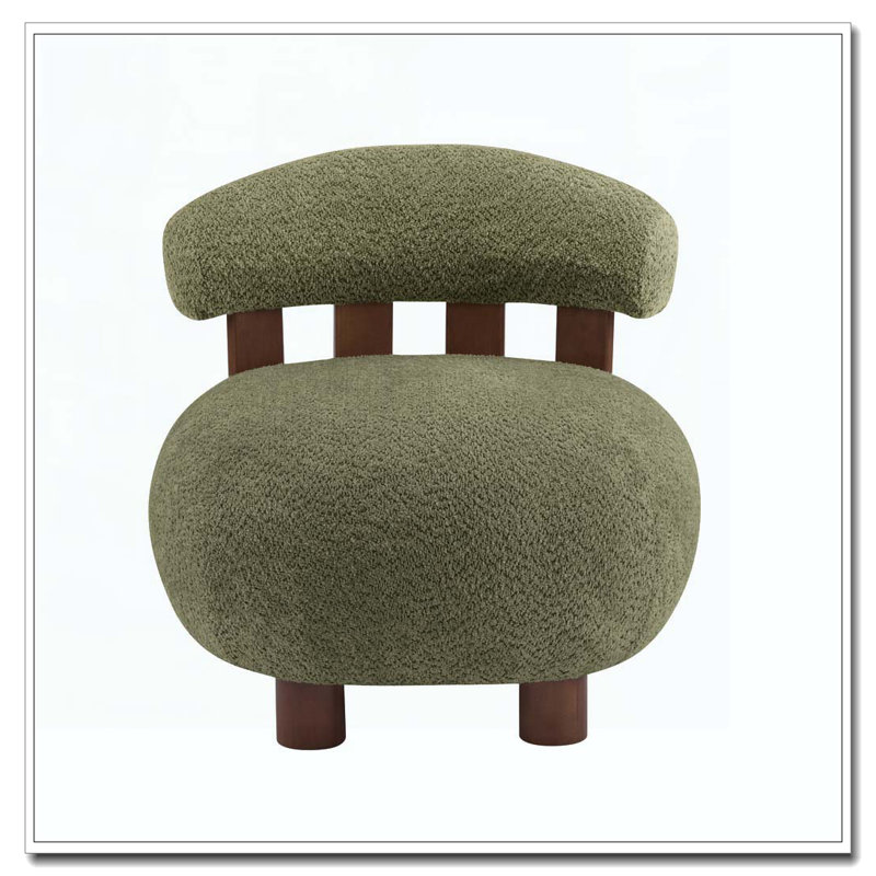 Fauteuil d'appoint en tissu Bouble, Vert olive