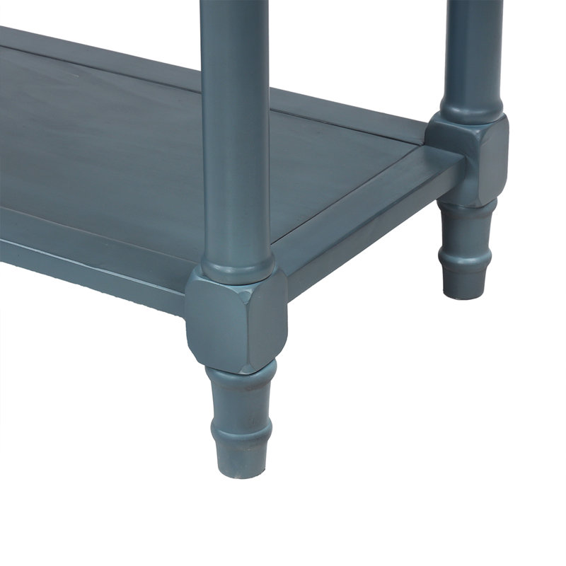 Bowie 35.34'' Solid Wood Console Table, Navy