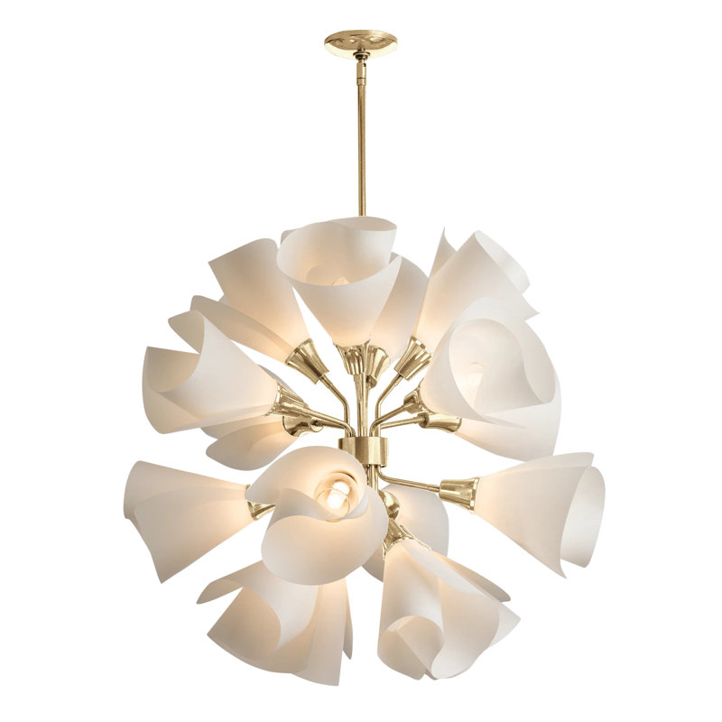Lustre sphérique spoutnik à 16 lumières Mobius, Laiton moderne