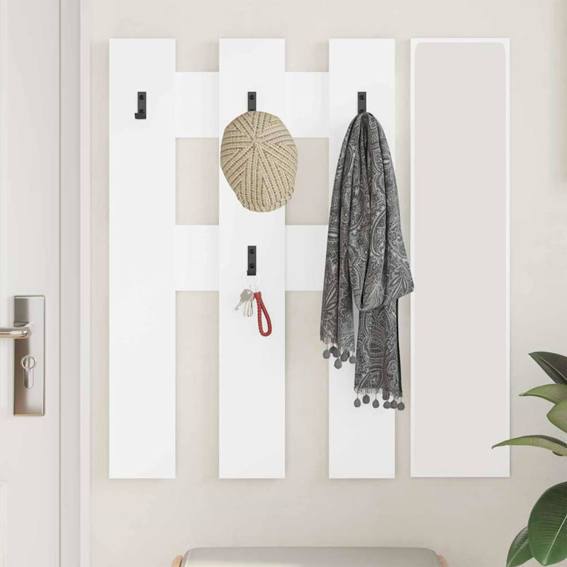 Wall-Mounted Coat Rack 65 X 3 X 100 Cm Engineered Wood, White
