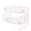 Lit superposé simple au dessus d'un lit double en bois avec escalier de rangement et garde-corps-899844230