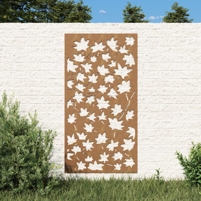 Décoration murale de jardin vidaXL en acier Corten brun 41,3 po x 21,7 po