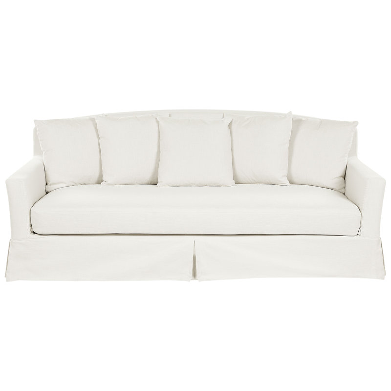 Abdulbaki Box Cushion Sofa Slipcover, Off White
