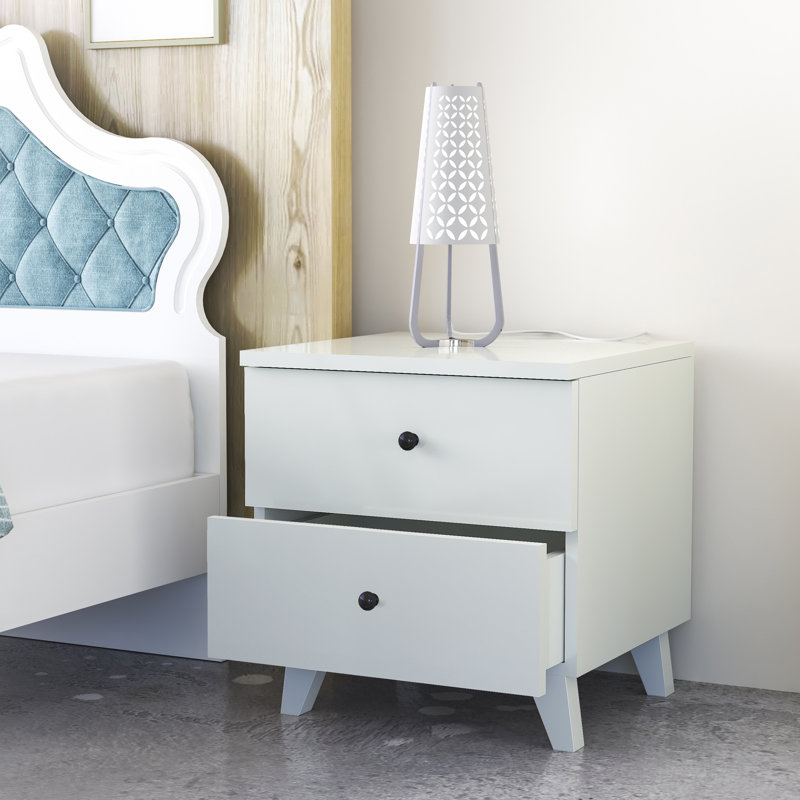 Konnor 45cm W Manufactured Wood Bedside Table