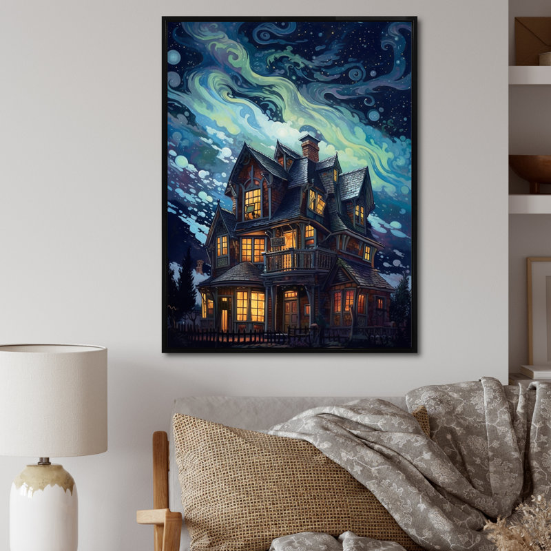 «Night's Keep I» sur toile, Cadre flottant noir, H 20 po x l 12 po x P 1 po