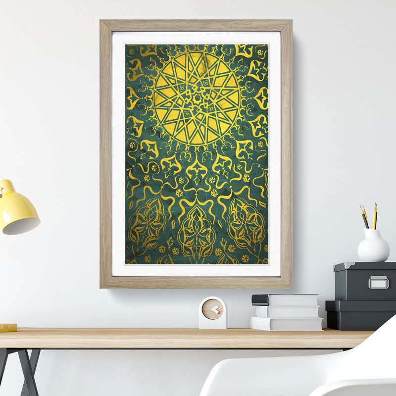 Grammar of Ornament - Picture Frame Graphic Art, 90cm H x 65cm W x 2cm D, Oak Framed