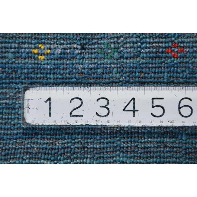 Tapis indien fait à la main bleu Gabbeh 8 x 10