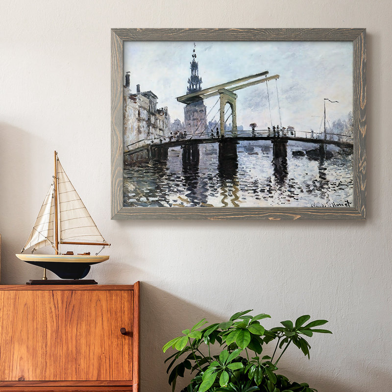 The Bridge, Amsterdam, 1874, reproduction d'art sur toile, Gris, H 28 po x l 42 po x P 1,5 po
