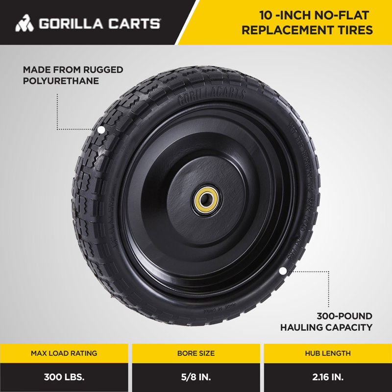 Gorilla Replacement Tire, 10" H x 10" W x 3.75" D