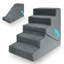 2-in-1 5-Step Foldable Dog Stairs, Convertible Pet Stairs Ramp, Height Adjustable Cat Ladder for Bed Sofa, Waterproof Pet Stairs With Anti-Slip Designs, No Assembly, Suitable Small & Senior Dog, Dark Grey