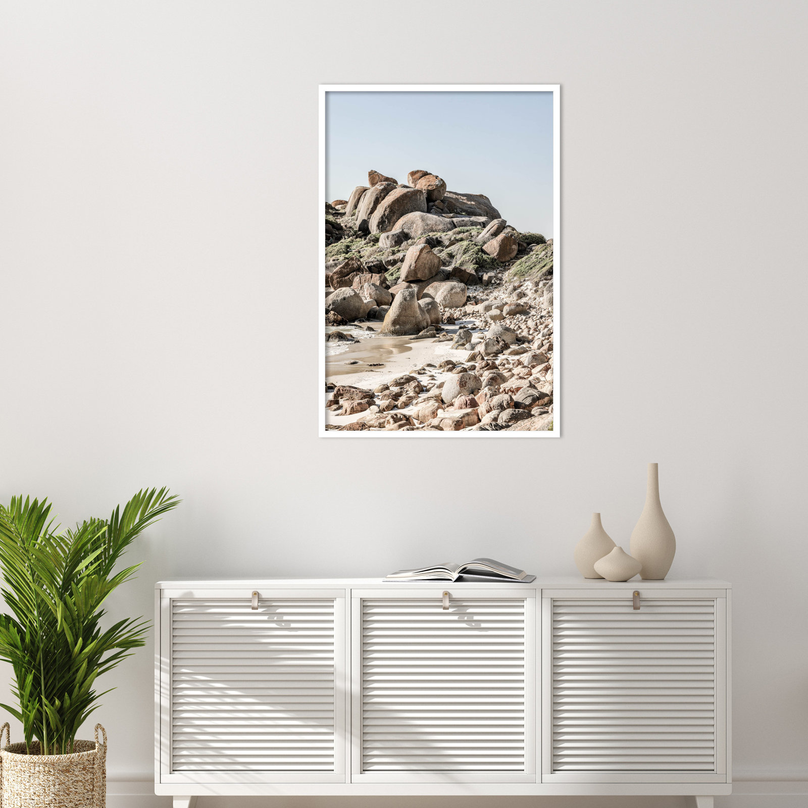 Paisely "Boulder Beach No 2" Print, White, 41" H x 28" W