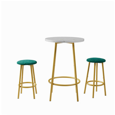 3-Piece Bar Table Set with 2 Bar Stools – Modern Pub Table