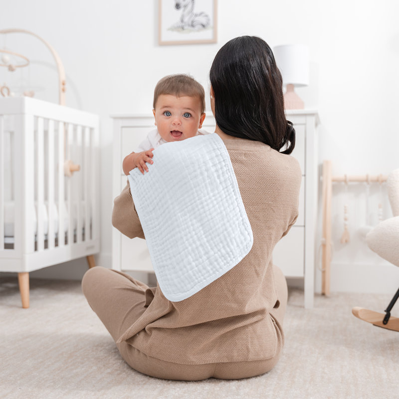 Comfy Cubs Muslin Burp Cloths 20" x 10"  - Large, 6-Layer, Ultra Absorbent 100% Cotton for Baby Spit-Up, Drool, and Messes