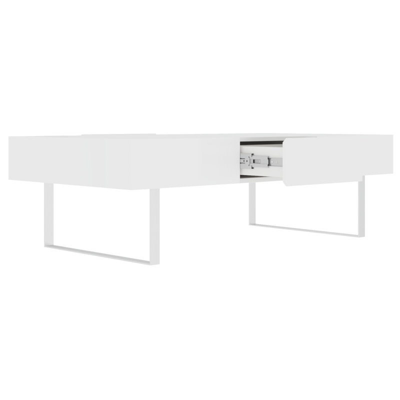 Table basse 52,4 po x 26,8 po x 15,6 po - blanc ultrabrillant, Blanc
