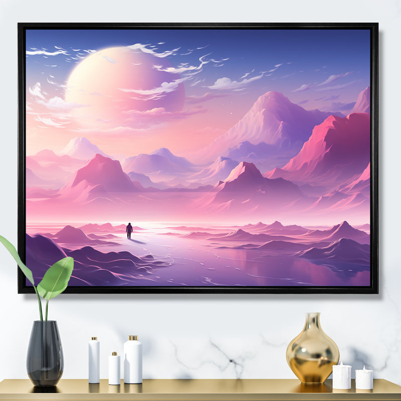 «Space Dreamscape», art mural, Cadre flottant noir, H 24 po x l 32 po x P 1 po