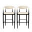 Tabourets de bar à hauteur de comptoir de 2 - Revêtement beige, pieds en fer pour cuisine organisée, pieds-494563119