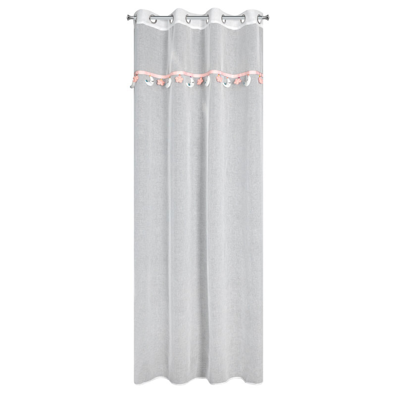 Aynor Sheer Curtain Single Panel, White